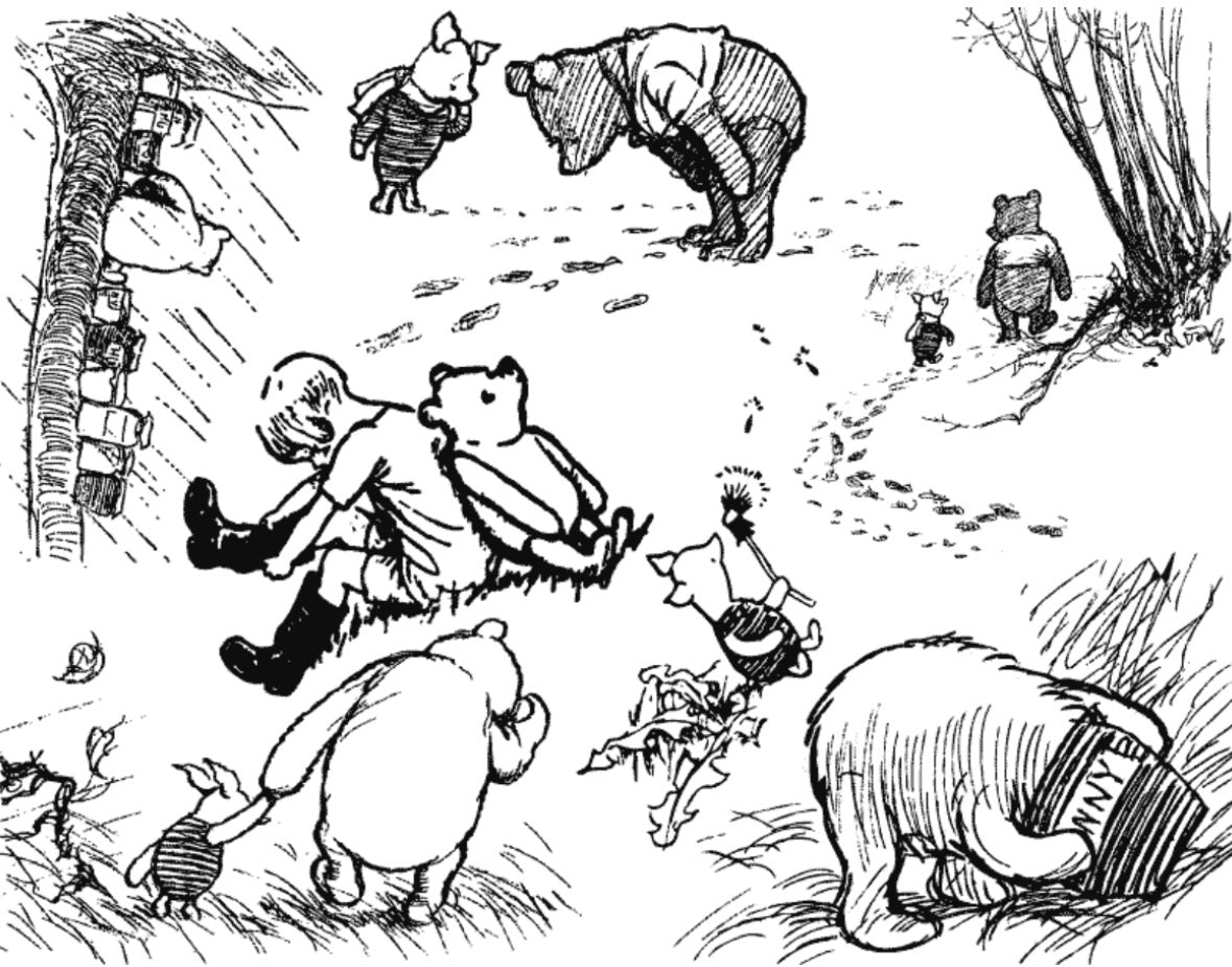 Winnie the Pooh Drawings - Gold 017