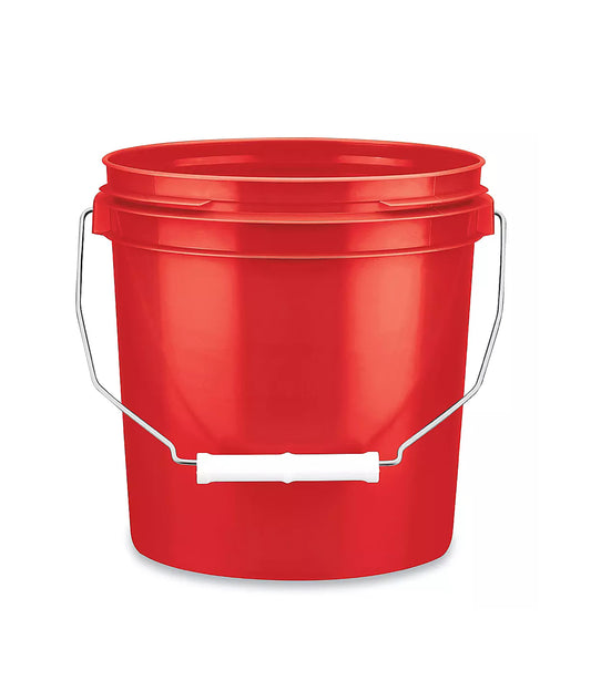 Red - 1 Gallon Plastic Bucket w/ Lid
