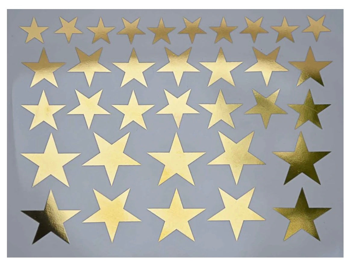 Solid Star Decals - cone 017 - Gold