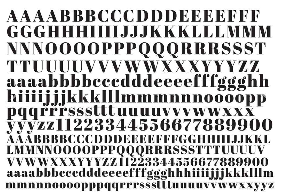 Font Serif Letters - Underglaze Transfer