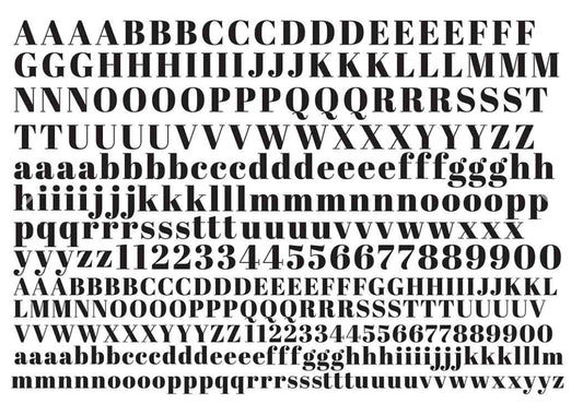 Font Serif Letters - Underglaze Transfer