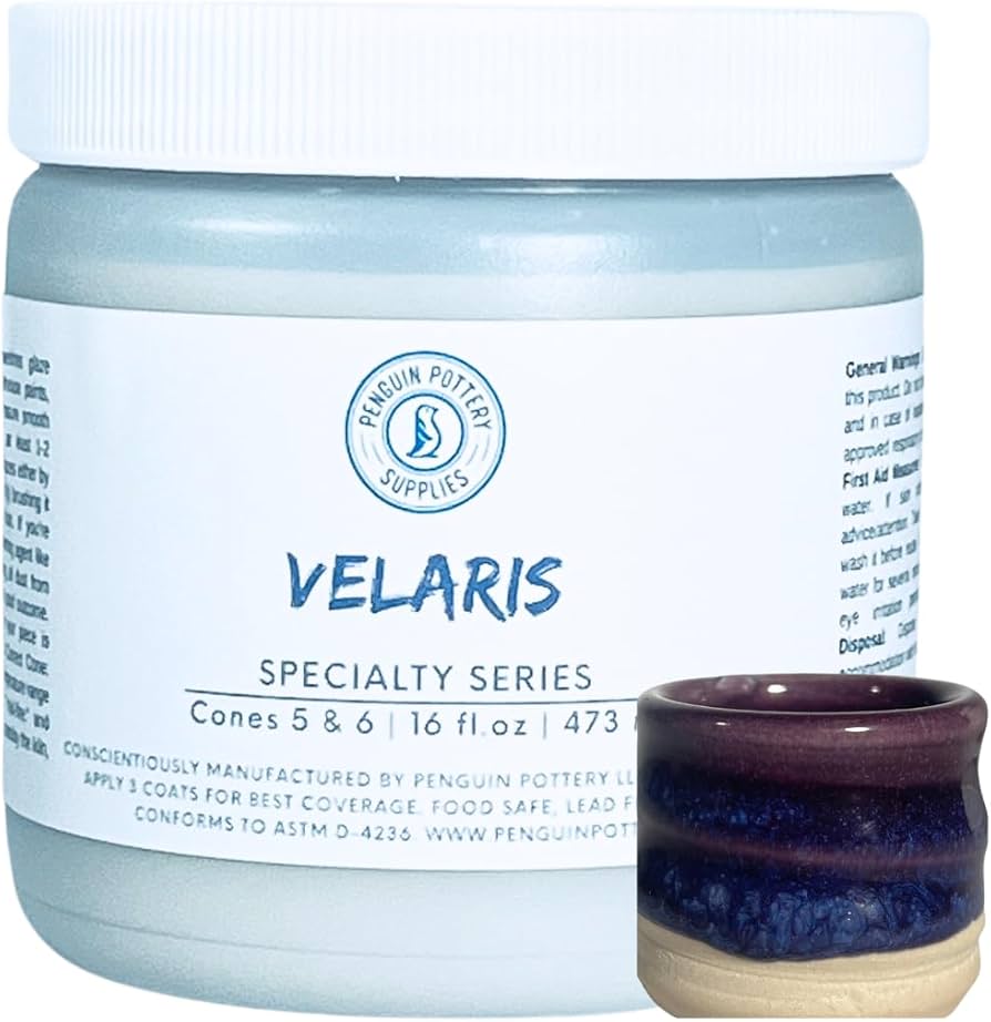 Velaris - Cone 5-6 - Mid Fire Glaze, High Fire Glaze, Cone 5-6 - Ceramic Glaze Pottery (1 Pint | 16 oz | 473 ml)