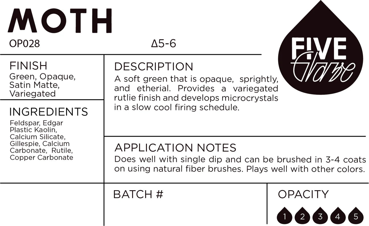 Moth - Cone 5/6 Ceramic Dry Glaze