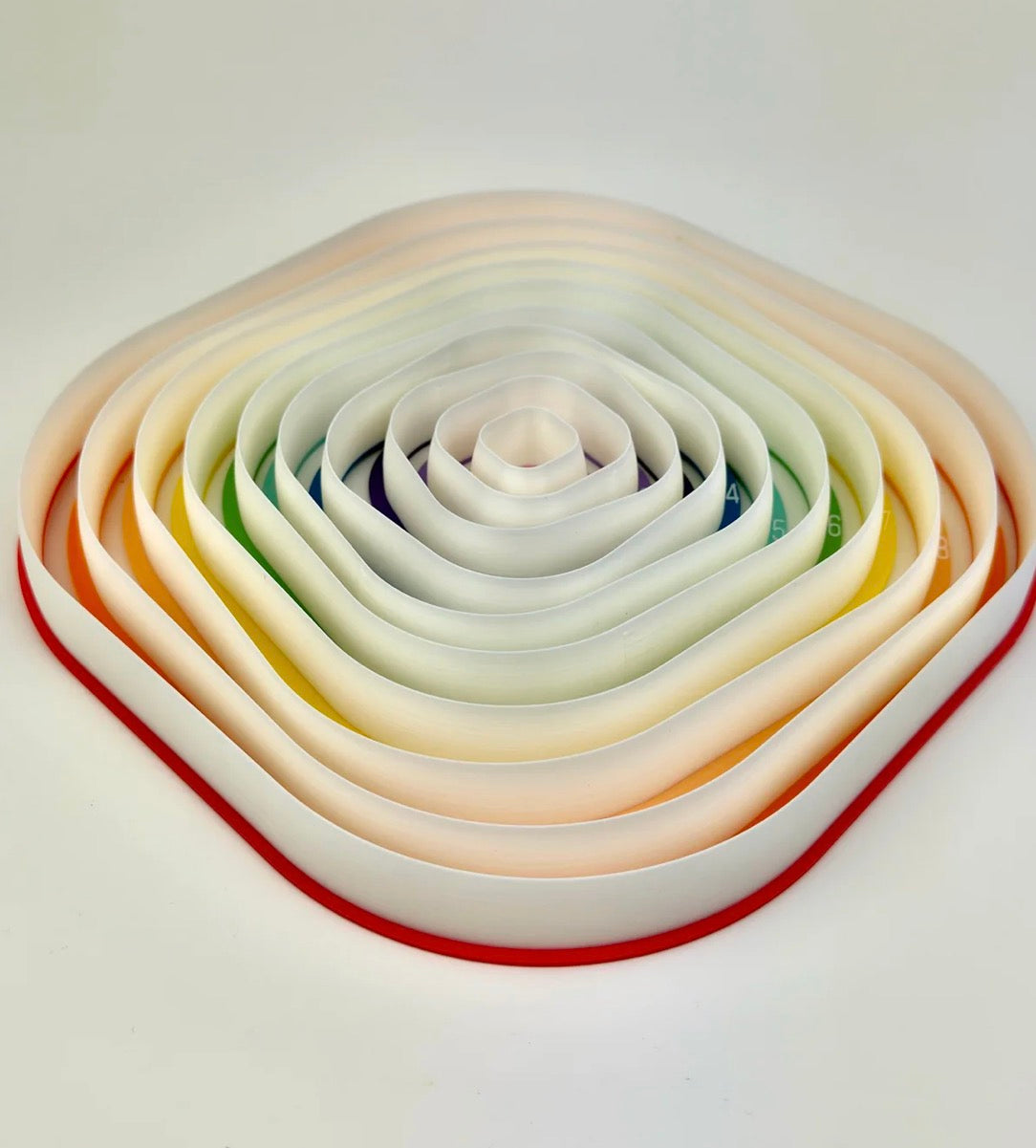 Rainbow Rounded Square Cutter Set