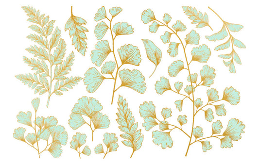 Teal & Gold - Leaf