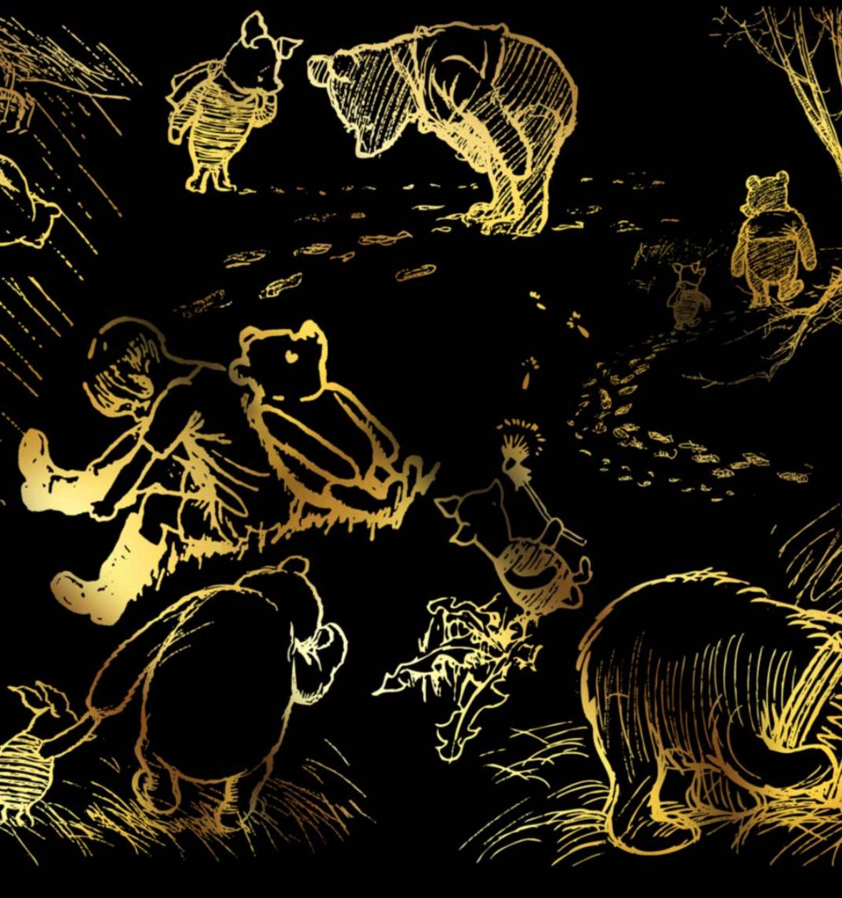 Winnie the Pooh Drawings - Gold 017