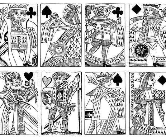 Antique Playing Cards Decals - Cone 6 - Black