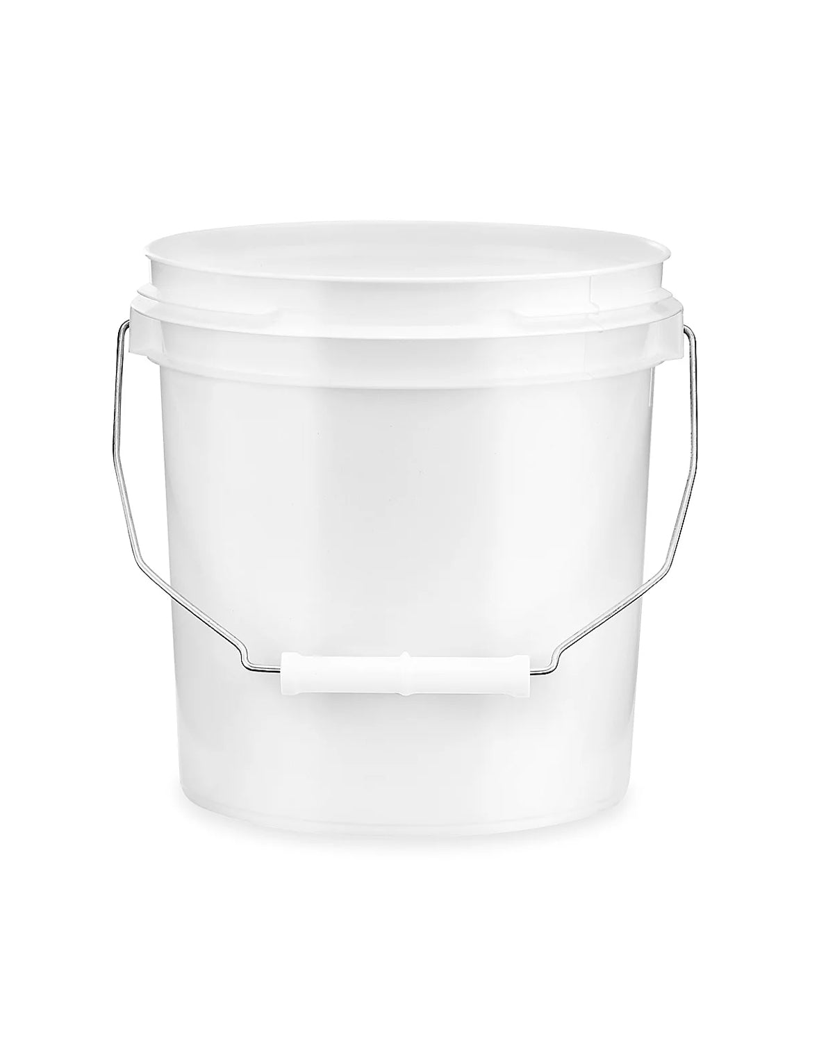 White - 1 Gallon Plastic Bucket w/ Lid