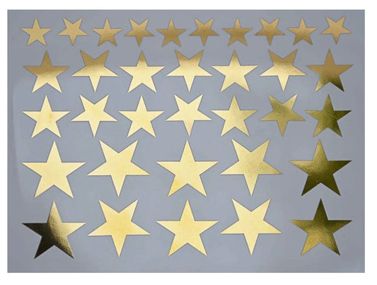Solid Star Decals - cone 017 - Gold