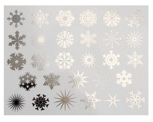 Small Snowflake Decals - cone 017 - Platinum Luster