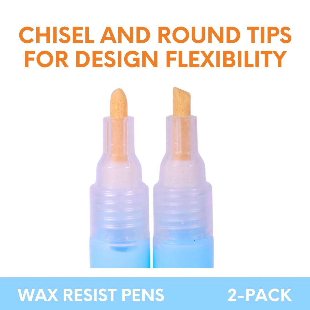 Penguin Pottery - Wax Resist Pens for Pottery Glaze - Set of 2 - Chisel and Round Tips - Refillable