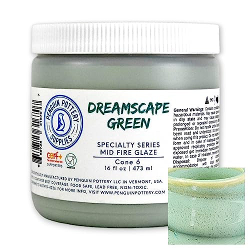 Dreamscape Green - Cone 5-6 - Mid Fire Glaze, High Fire Glaze, Cone 5-6 - Ceramic Glaze Pottery (1 Pint | 16 oz | 473 ml)