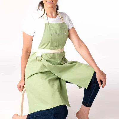 Split-Leg Pottery Apron - Mint Green