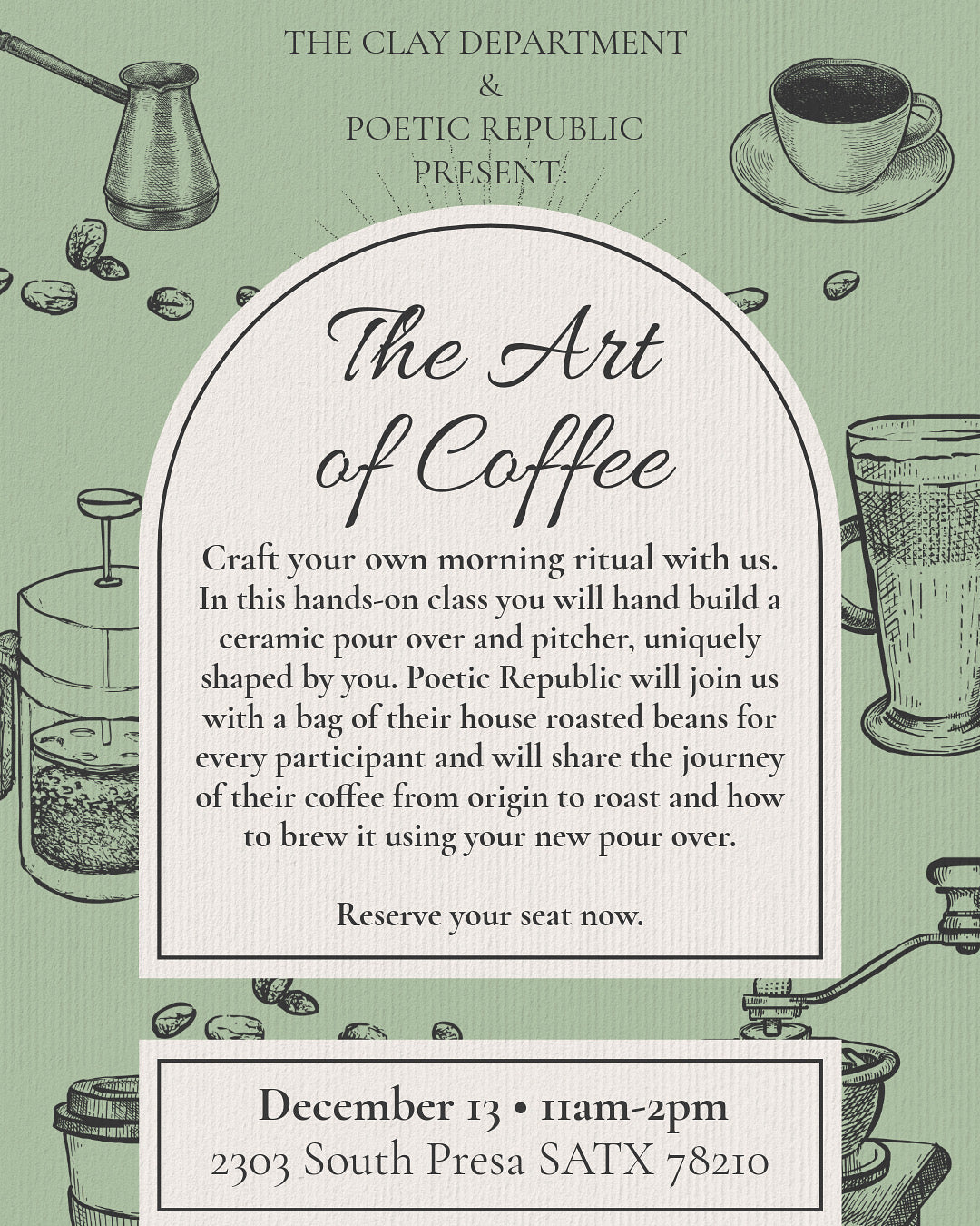 The Art of Coffee - Handbuilt Pour Over Workshop