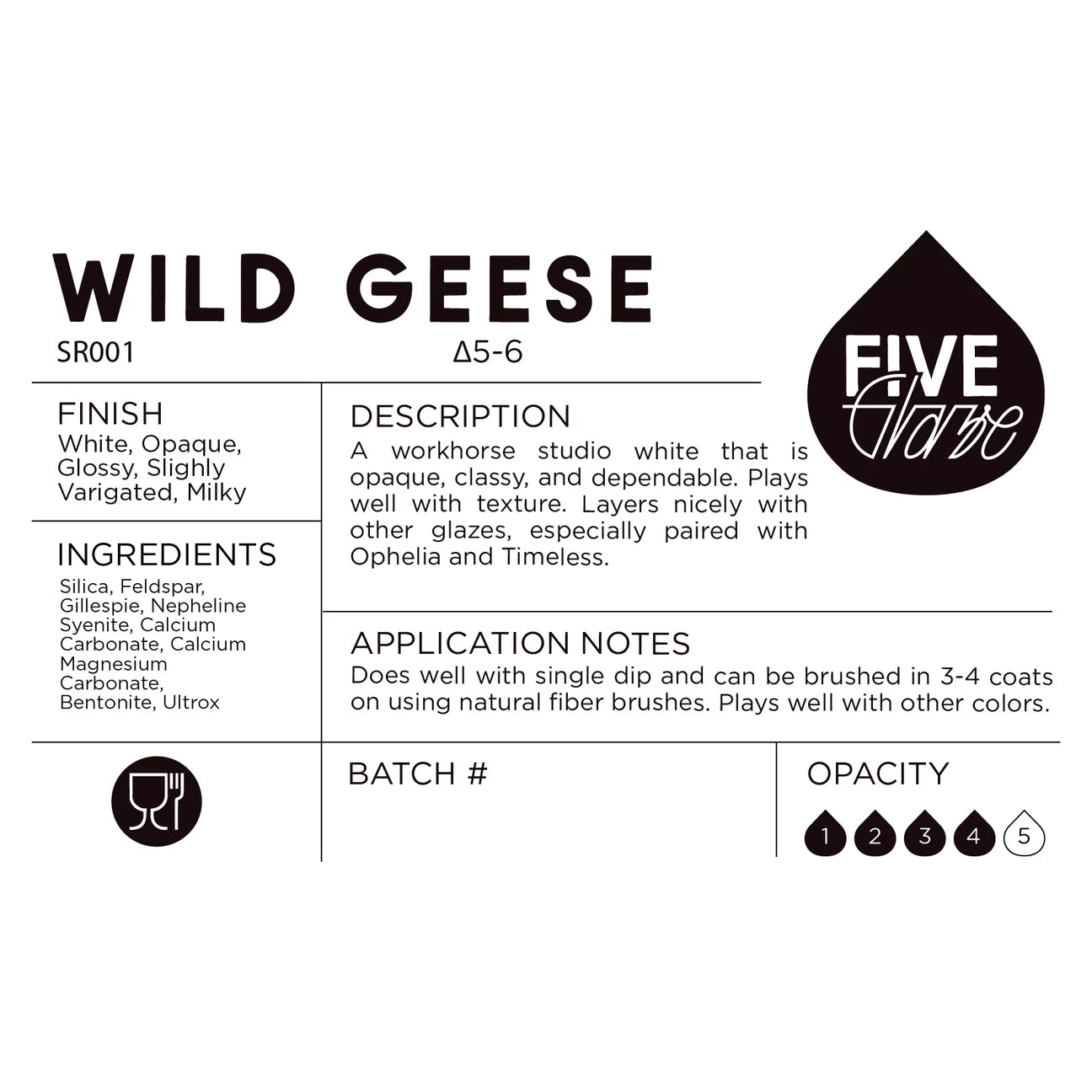 Wild Geese - Cone 5/6 Ceramic Dry Glaze