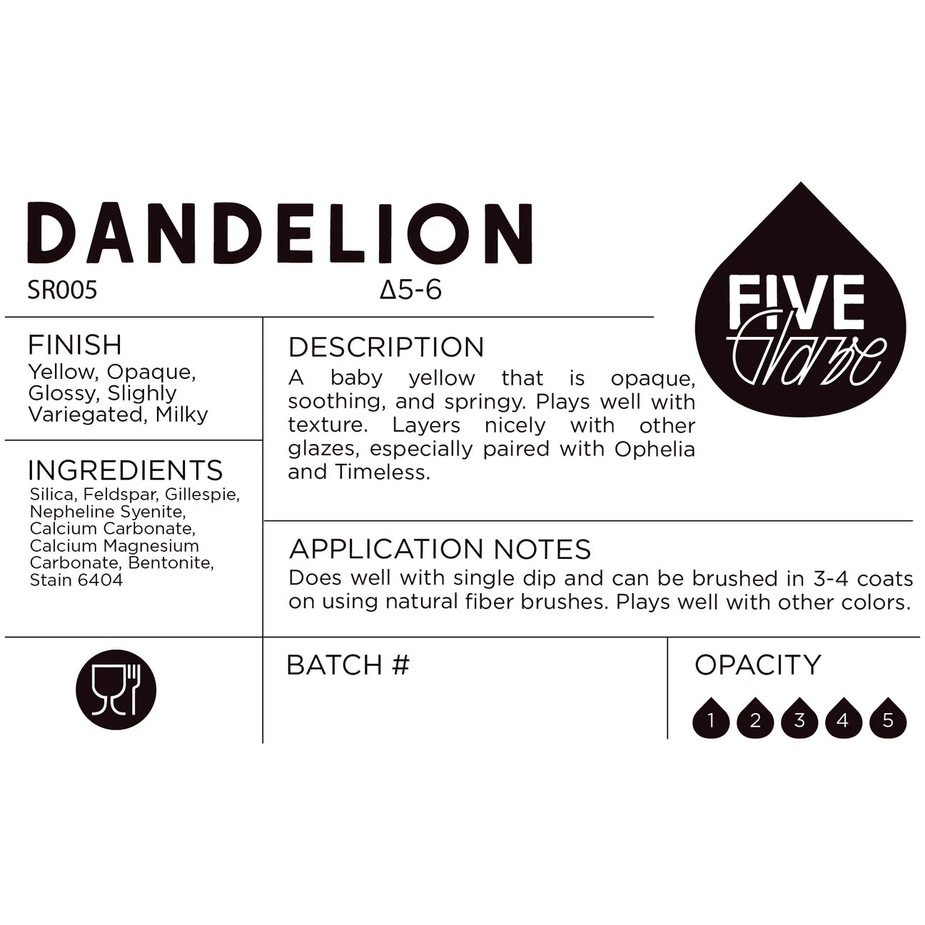 Dandelion - Cone 5/6 Ceramic Dry Glaze