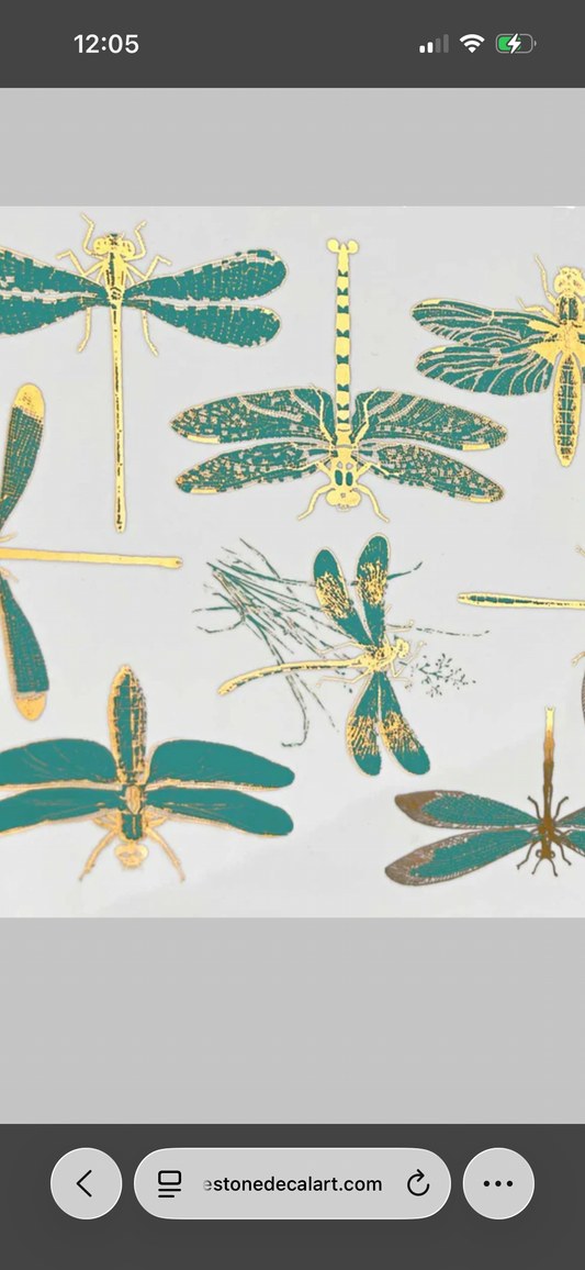Two-Color Dragonfly Decals - Cone 017 - Gold/Green (Copy)