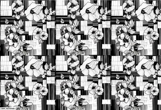 19 Flower Quilt Underglaze Transfer Sheet